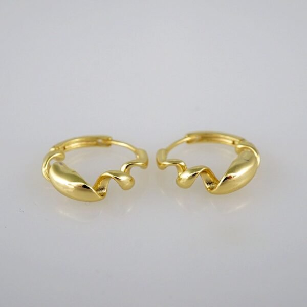 Earrings Woman/ Aretes Dama/  Plain/  14k Real Color// E406