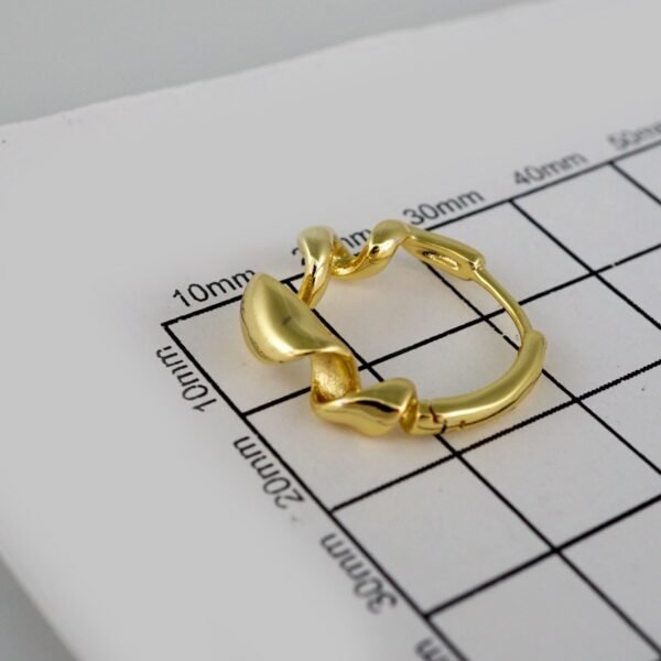Earrings Woman/ Aretes Dama/  Plain/  14k Real Color// E406 - Image 3