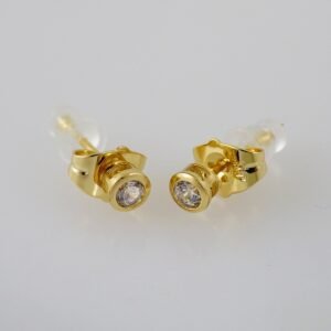Women Earrings/ Aretes Dama/  Zircon Stone/  14k Real Color// E860
