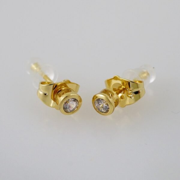 Women Earrings/ Aretes Dama/  Zircon Stone/  14k Real Color// E860