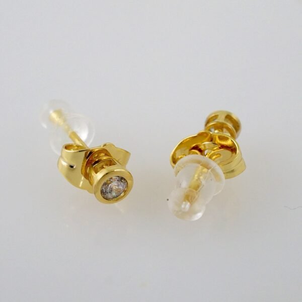 Women Earrings/ Aretes Dama/  Zircon Stone/  14k Real Color// E860 - Image 2