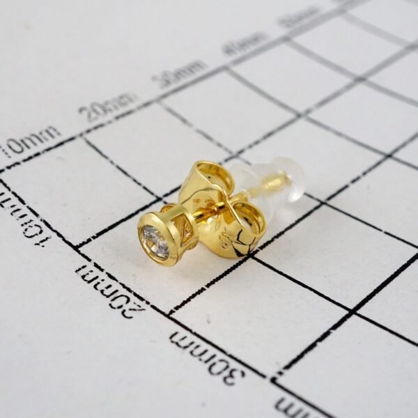 Women Earrings/ Aretes Dama/  Zircon Stone/  14k Real Color// E860 - Image 3