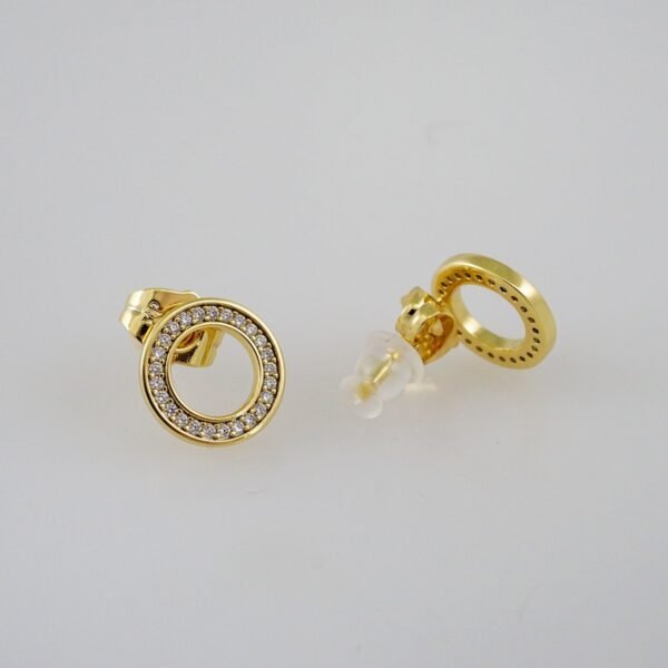 Women Earrings/ Aretes Dama/  Zircon Stone/  14k Real Color// E863 - Image 2