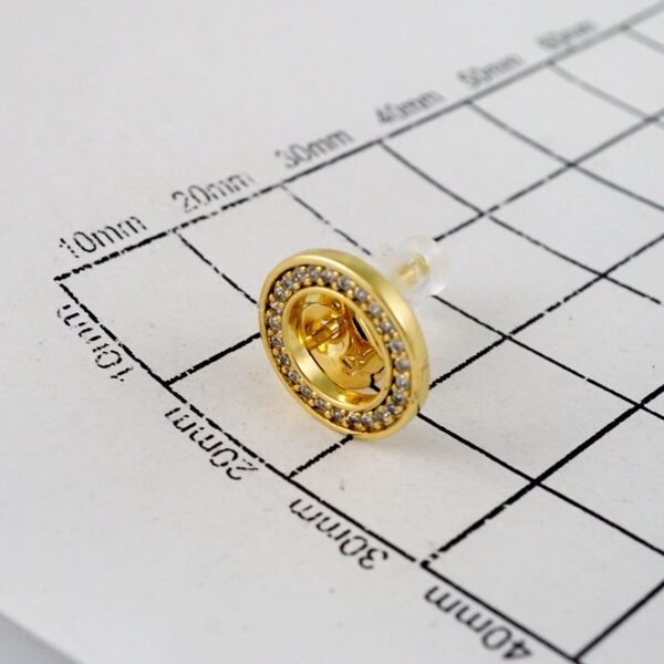 Women Earrings/ Aretes Dama/  Zircon Stone/  14k Real Color// E863 - Image 3