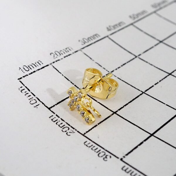 Women Earrings/ Aretes Dama/  Zircon Stone/  14k Real Color// E861 - Image 3