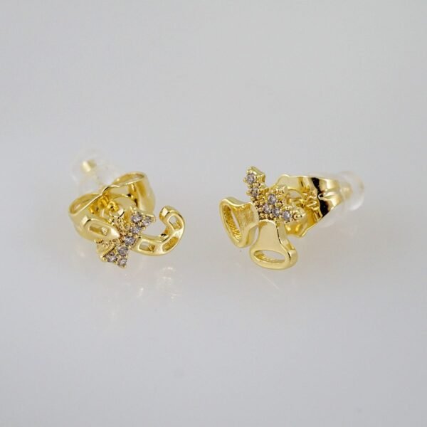 Women Earrings/ Aretes Dama/Zircon Stone/14k Real Color// E838