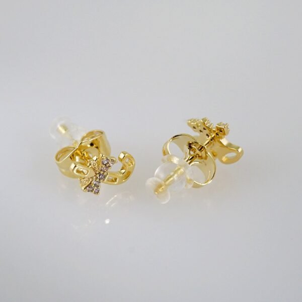Women Earrings/ Aretes Dama/Zircon Stone/14k Real Color// E838 - Image 2