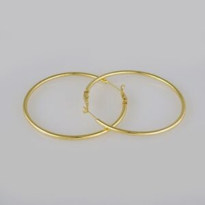 Earrings Woman/ Aretes Dama/ Plain/ 14k Real Color// E412