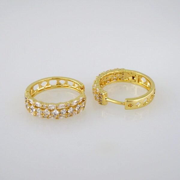 Women Earrings/ Aretes Dama/ Zircon Stone/ 14k Real Color// E443 - Image 2