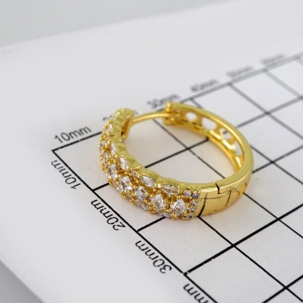 Women Earrings/ Aretes Dama/ Zircon Stone/ 14k Real Color// E443 - Image 3
