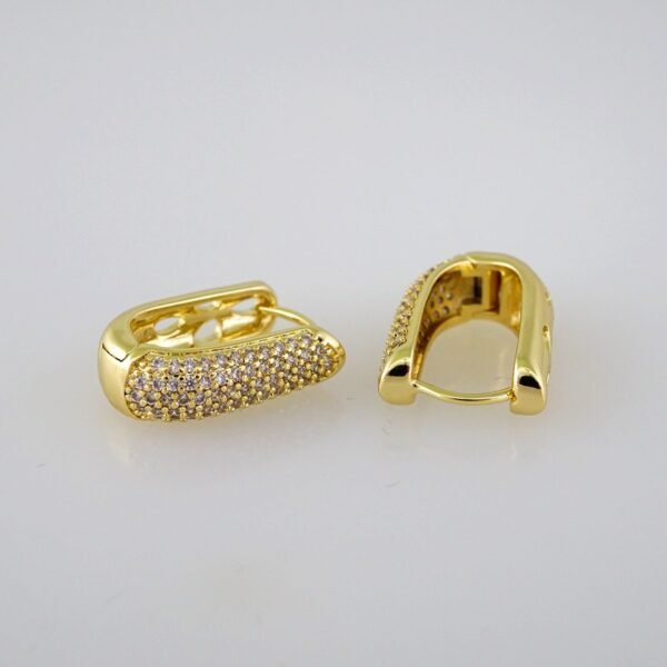 Women Earrings/ Aretes Dama/ Zircon Stone/ 14k Real Color// E445 - Image 2