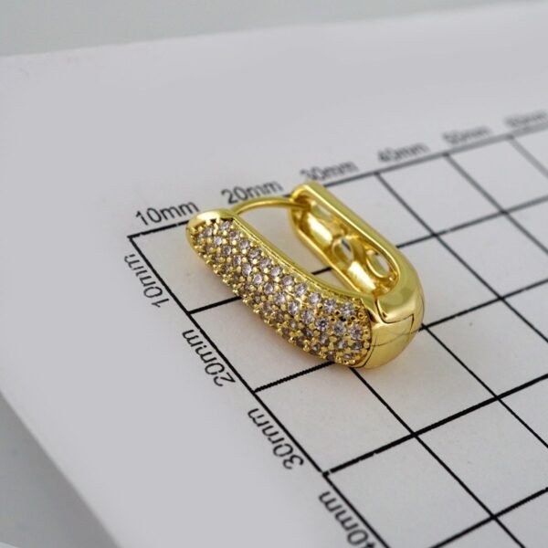 Women Earrings/ Aretes Dama/ Zircon Stone/ 14k Real Color// E445 - Image 3