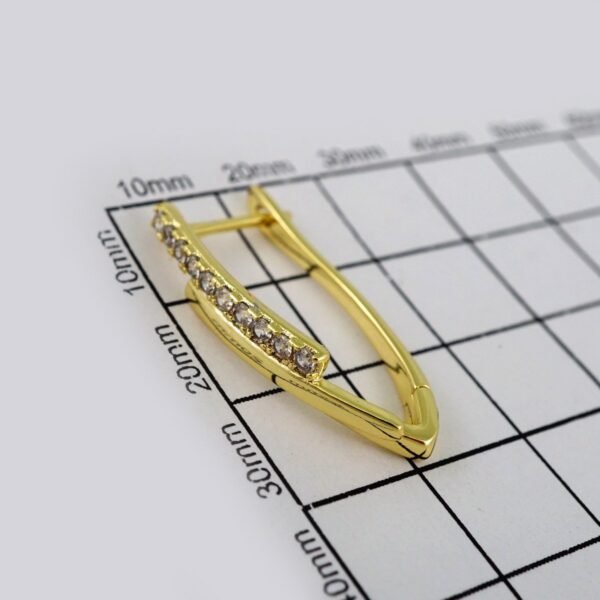 Women Earrings/ Aretes Dama/ Zircon Stone/ 14k Real Color// E447 - Image 3
