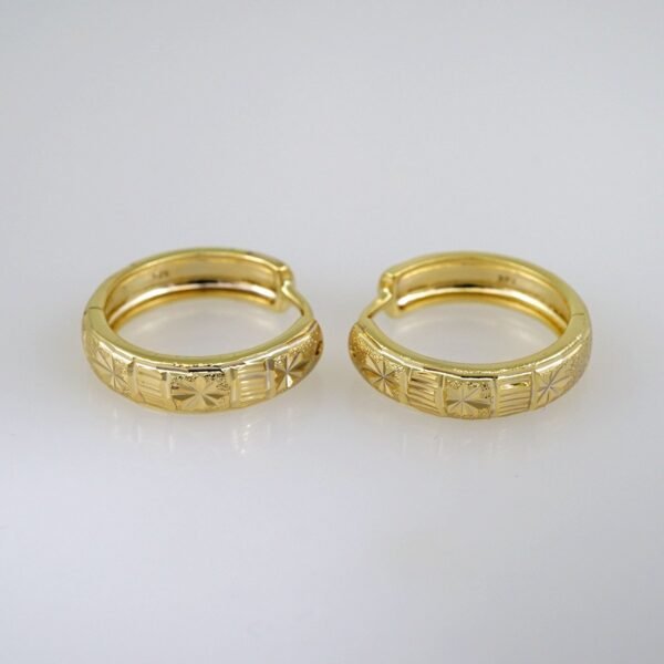 Women Earrings/ Aretes Dama/ Plain/ 14k Real Color// E449