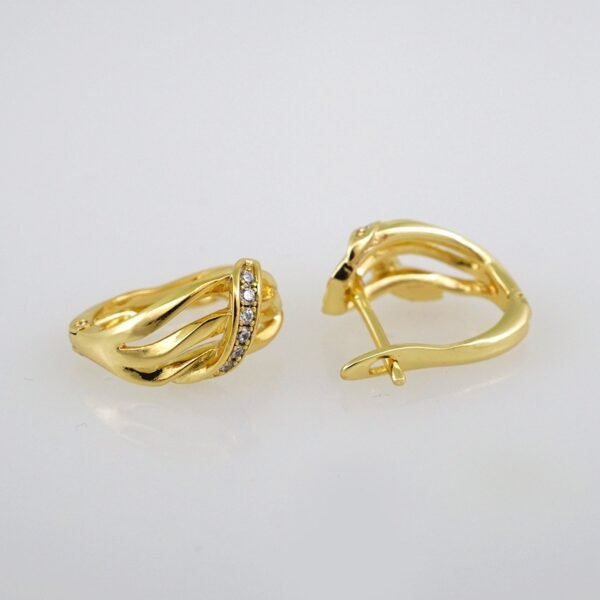 Women Earrings/ Aretes Dama/ Zircon Stone/ 14k Real Color// E450 - Image 2