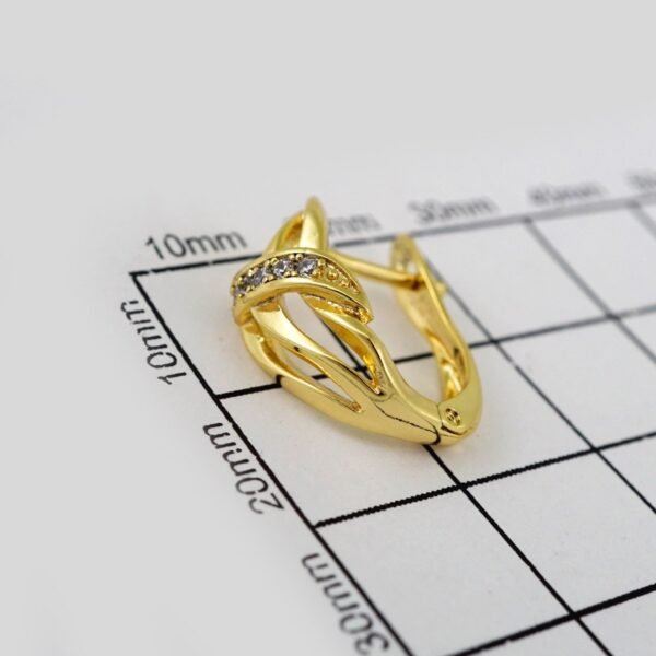 Women Earrings/ Aretes Dama/ Zircon Stone/ 14k Real Color// E450 - Image 3