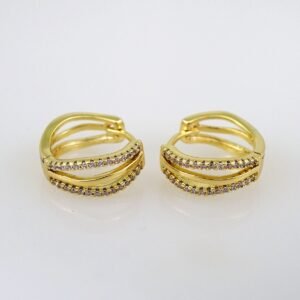 Women Earrings/ Aretes Dama/ Zircon Stone/ 14k Real Color// E454