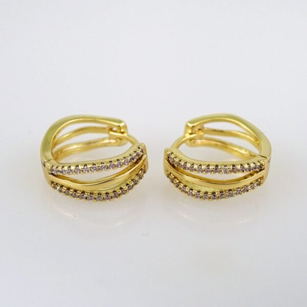 Women Earrings/ Aretes Dama/ Zircon Stone/ 14k Real Color// E454