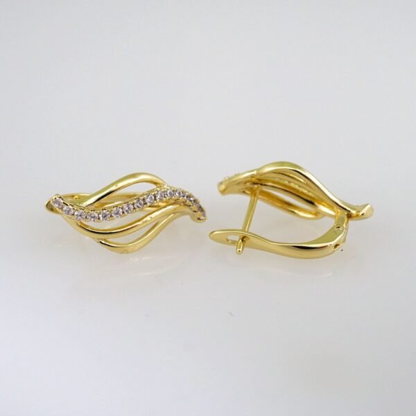 Women Earrings/ Aretes Dama/ Zircon Stone/ 14k Real Color// E455 - Image 2