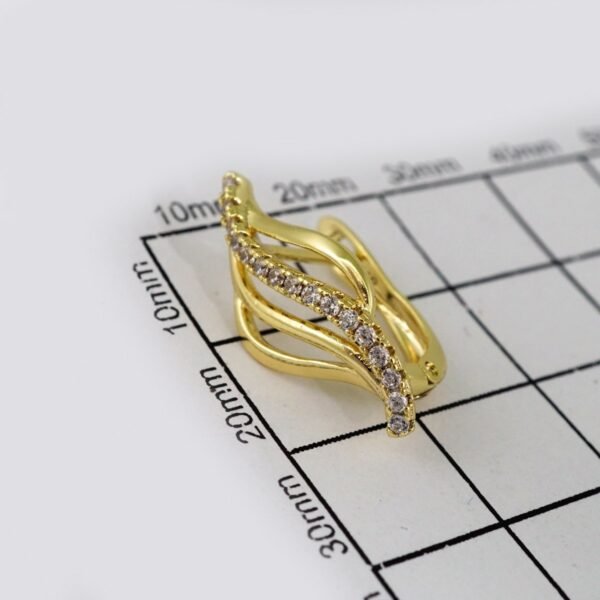 Women Earrings/ Aretes Dama/ Zircon Stone/ 14k Real Color// E455 - Image 3