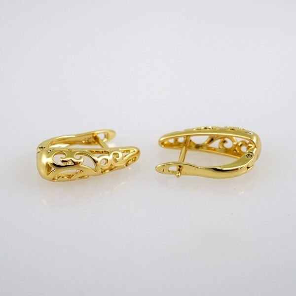 Women Earrings/ Aretes Dama/ Zircon Stone/ 14k Real Color// E458 - Image 2