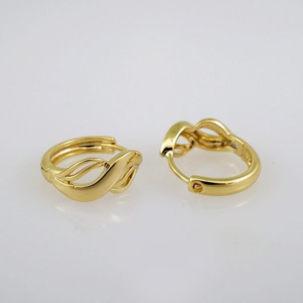 Women Earrings/ Aretes Dama/Plain/ 14k Real Color// E459 - Image 2