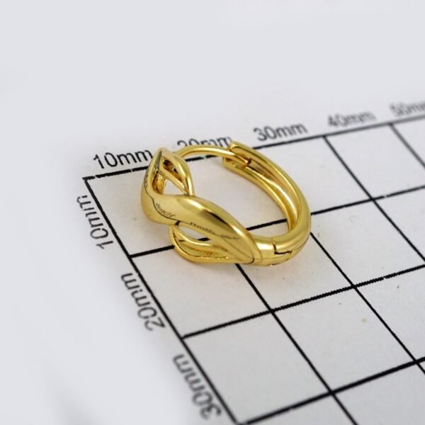 Women Earrings/ Aretes Dama/Plain/ 14k Real Color// E459 - Image 3