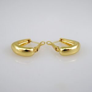 Women Earrings/ Aretes Dama/ Plain/ 14k Real Color// E460