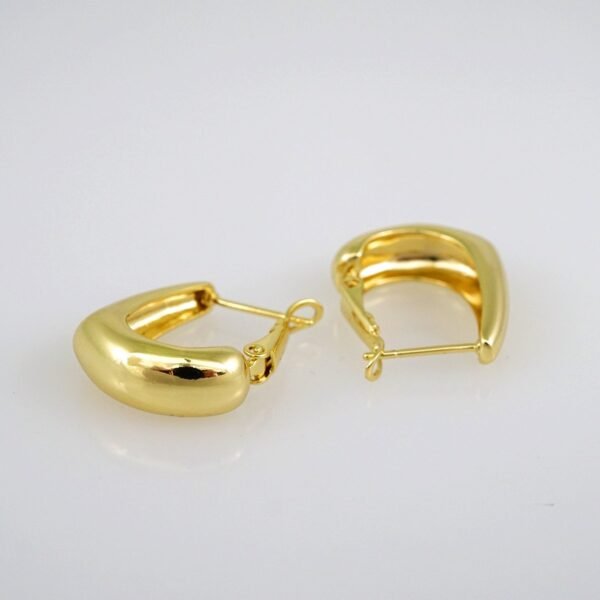 Women Earrings/ Aretes Dama/ Plain/ 14k Real Color// E460 - Image 2
