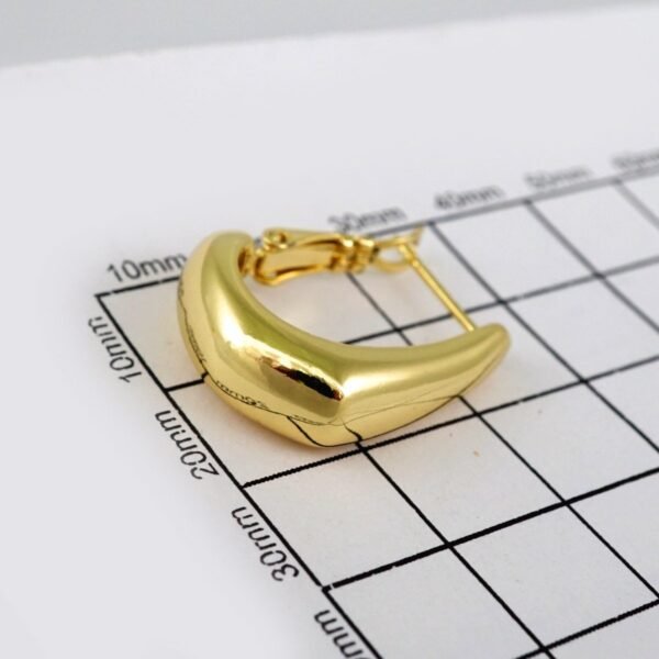 Women Earrings/ Aretes Dama/ Plain/ 14k Real Color// E460 - Image 3