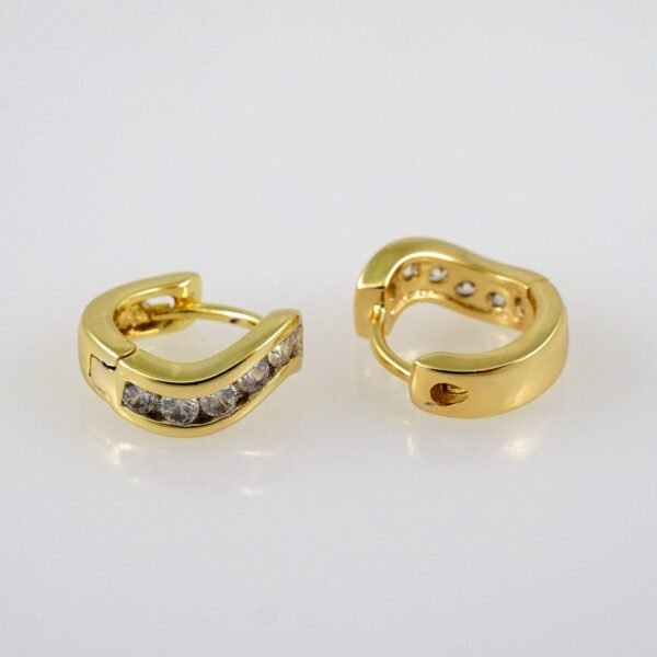 Women Earrings/ Aretes Dama/ Zircon Stone/ 14k Real Color// E464 - Image 2