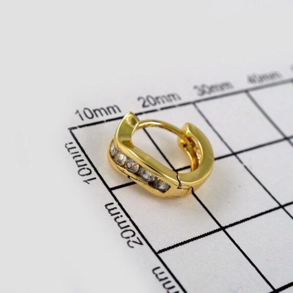 Women Earrings/ Aretes Dama/ Zircon Stone/ 14k Real Color// E464 - Image 3