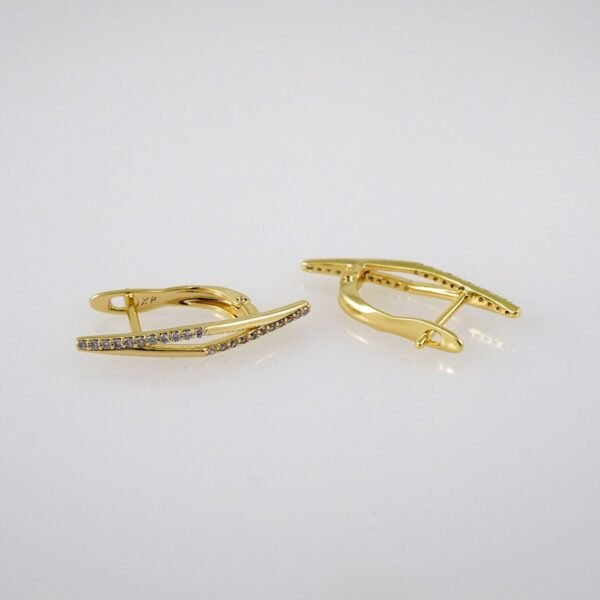 Women Earrings/ Aretes Dama/ Zircon Stone/ 14k Real Color// E465 - Image 2