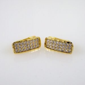 Women Earrings/ Aretes Dama/ Zircon Stone/ 14k Real Color// E466