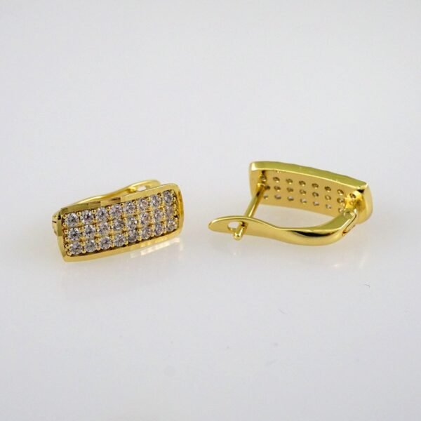 Women Earrings/ Aretes Dama/ Zircon Stone/ 14k Real Color// E466 - Image 2