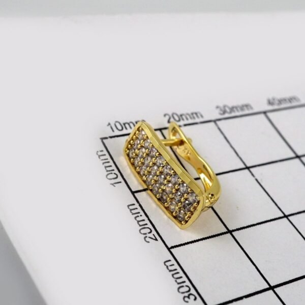 Women Earrings/ Aretes Dama/ Zircon Stone/ 14k Real Color// E466 - Image 3