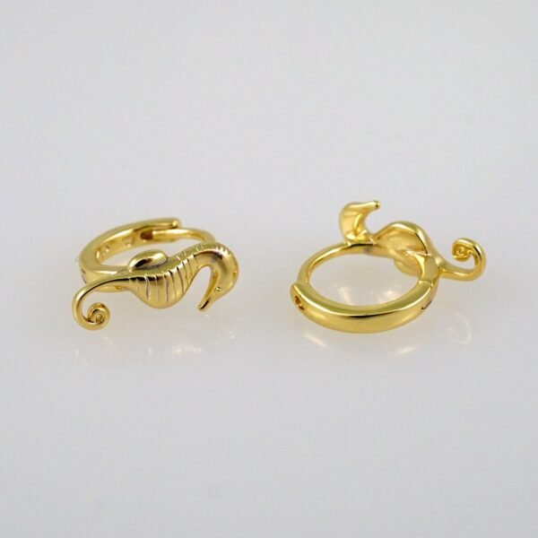 Women Earrings/ Aretes Dama/ Plain/ 14k Real Color// E467 - Image 2