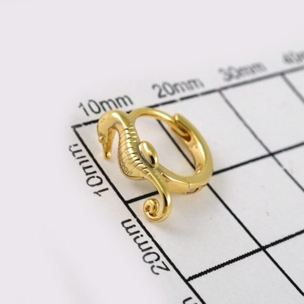 Women Earrings/ Aretes Dama/ Plain/ 14k Real Color// E467 - Image 3