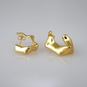 Women Earrings/ Aretes Dama/Plain/14k Real Color// E468
