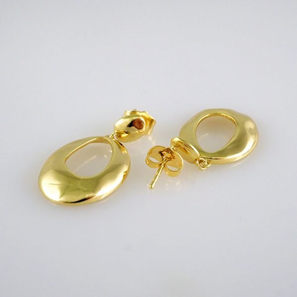 Women Earrings/ Aretes Dama/ Plain/ 14k Real Color// E471 - Image 2