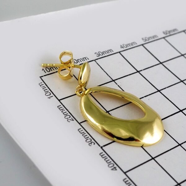 Women Earrings/ Aretes Dama/ Plain/ 14k Real Color// E471 - Image 3