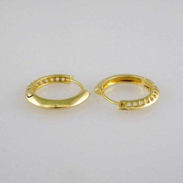 Women Earrings/ Aretes Dama/ Plain/ 14k Real Color// E472 - Image 2
