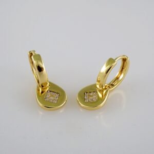Women Earrings/ Aretes Dama/ Zircon Stone/ 14k Real Color// E473