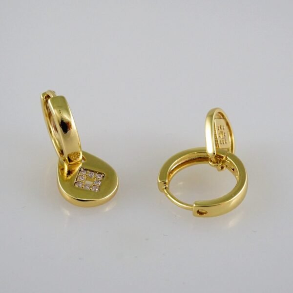 Women Earrings/ Aretes Dama/ Zircon Stone/ 14k Real Color// E473 - Image 2