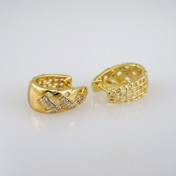 Women Earrings/ Aretes Dama/ Zircon Stone/ 14k Real Color// E497 - Image 2