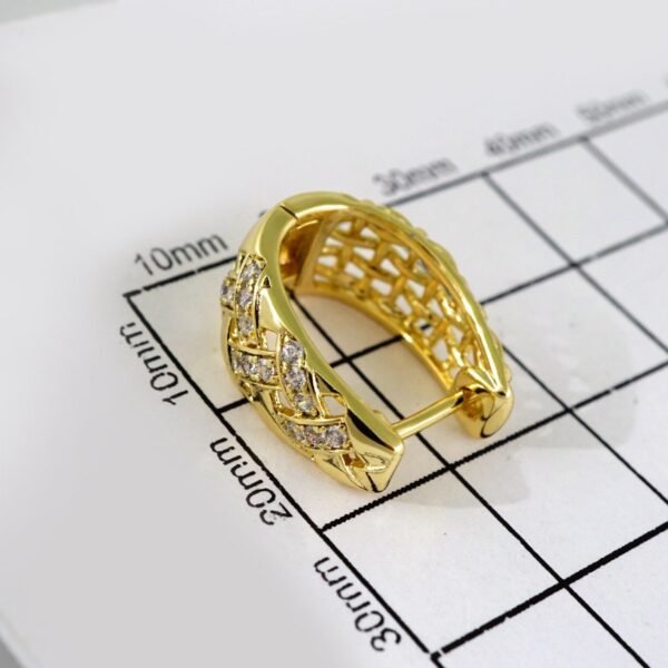 Women Earrings/ Aretes Dama/ Zircon Stone/ 14k Real Color// E497 - Image 3