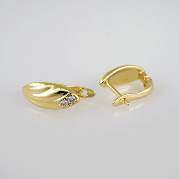 Women Earrings/ Aretes Dama/ Zircon Stone/ 14k Real Color// E499 - Image 2