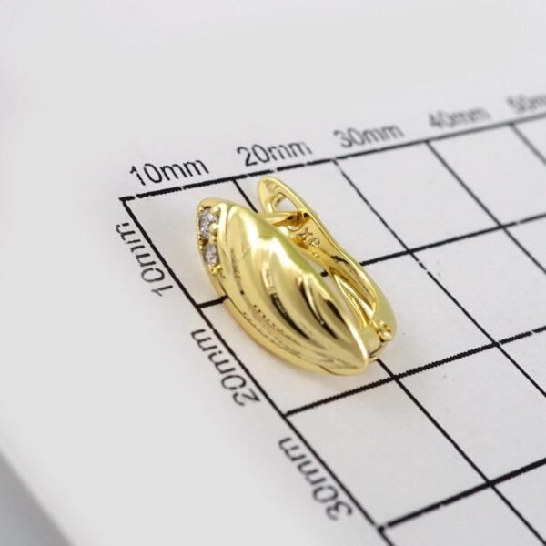Women Earrings/ Aretes Dama/ Zircon Stone/ 14k Real Color// E499 - Image 3