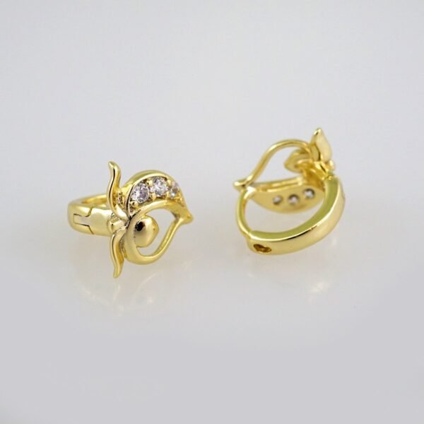 Women Earrings/ Aretes Dama/ Zircon Stone/ 14k Real Color// E500 - Image 2