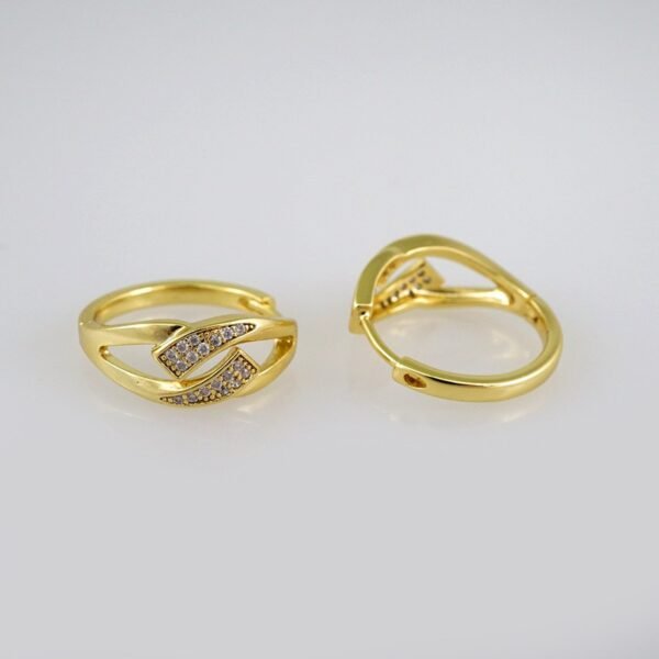 Women Earrings/ Aretes Dama/ Zircon Stone/ 14k Real Color// E501 - Image 2